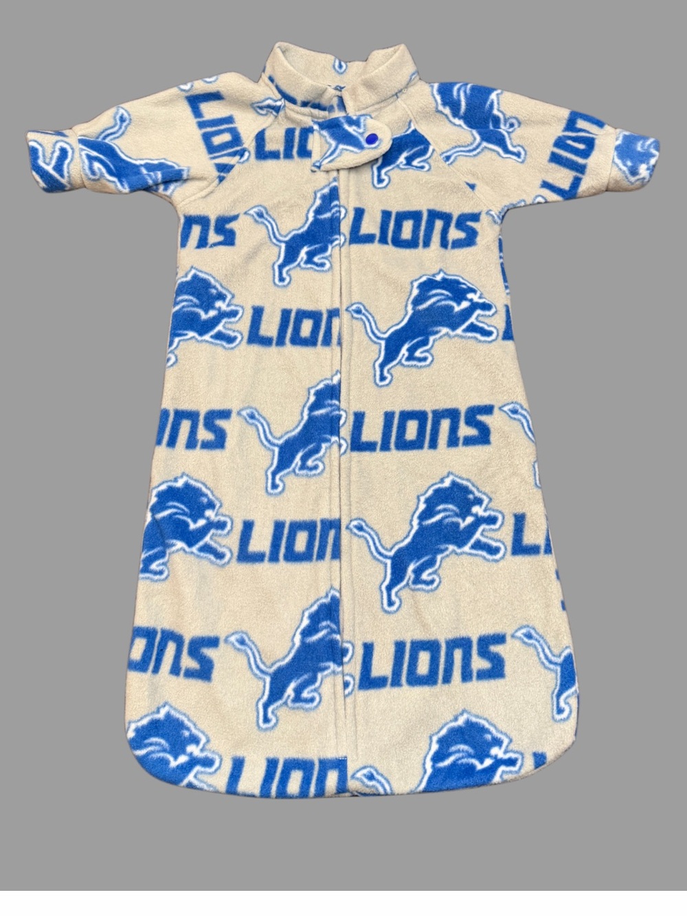 Hand Crafted Blue & Grey Lions Sleep Sack Pajama